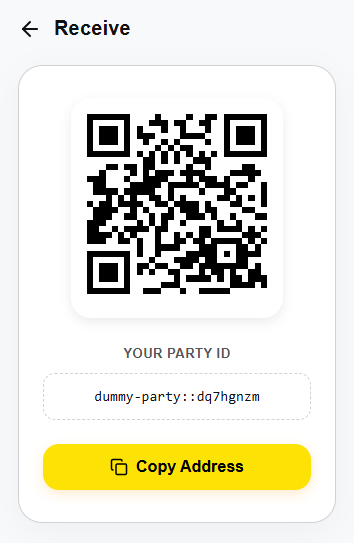 Receive & Party ID